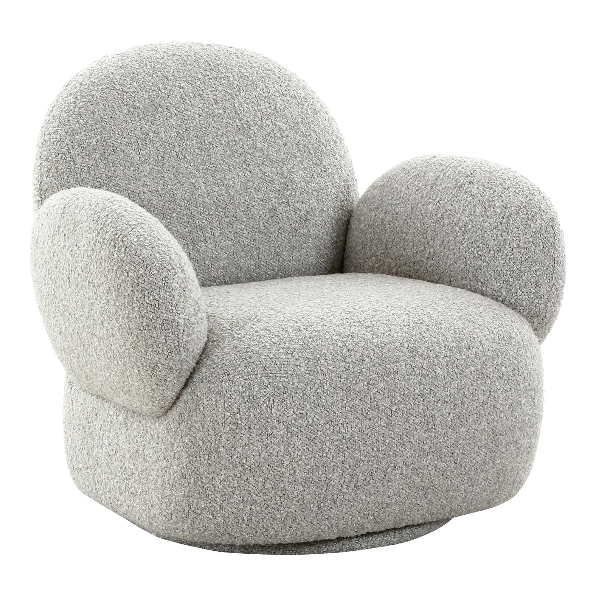 Designer Sofa-Sessel Fermo mit Drehfunktion in Grau Bouclé