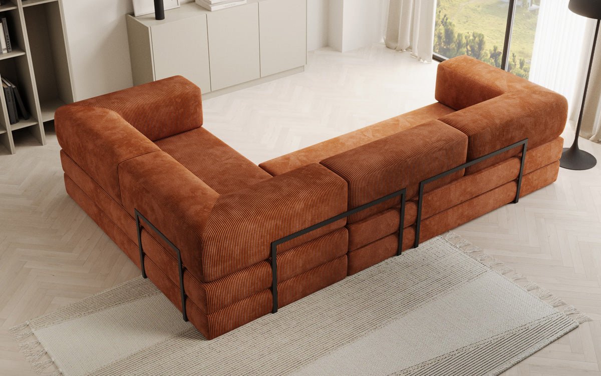 Designer Sofa Lazy L closed in Cord