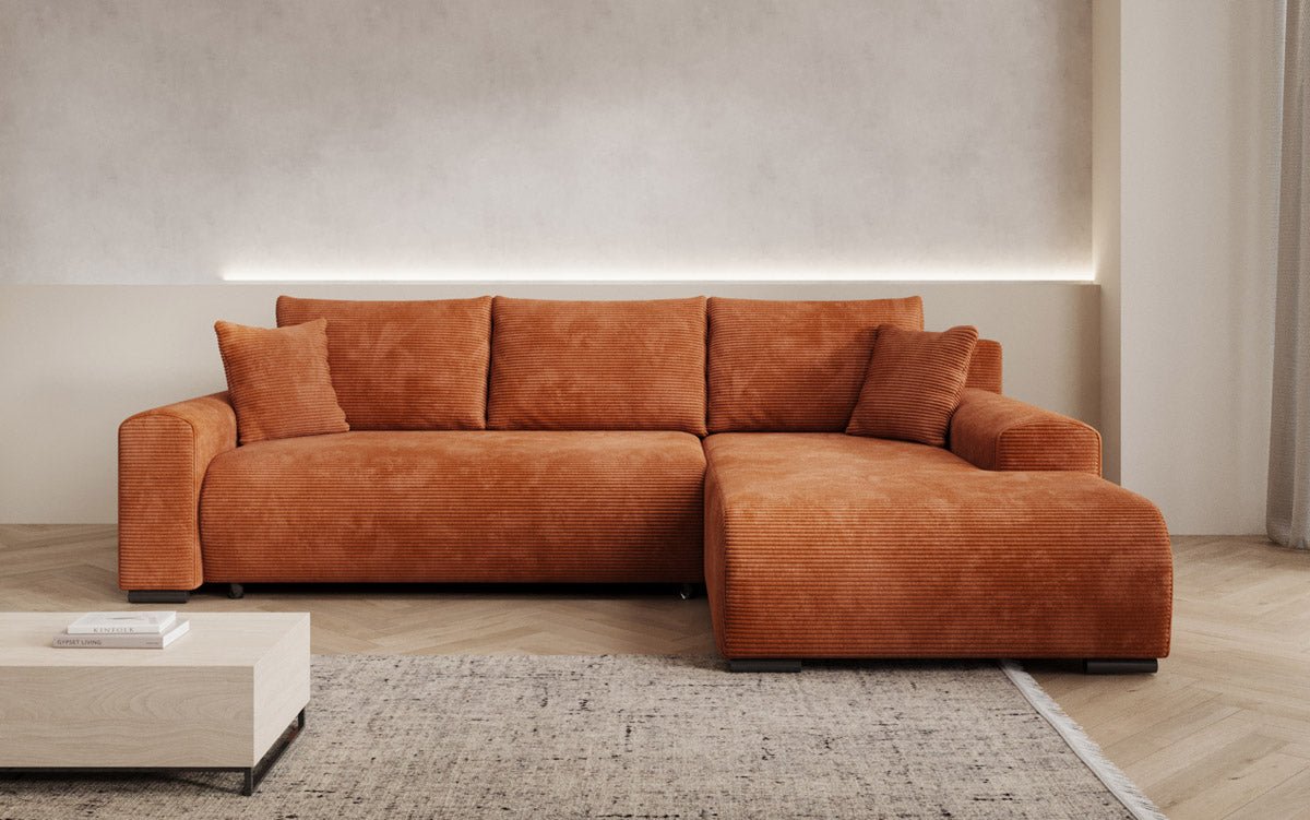 Designer Sofa Nelly mit Schlaffunktion und Stauraum