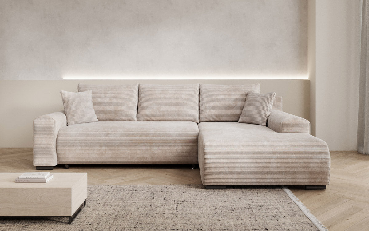 Designer Sofa Nelly mit Schlaffunktion und Stauraum