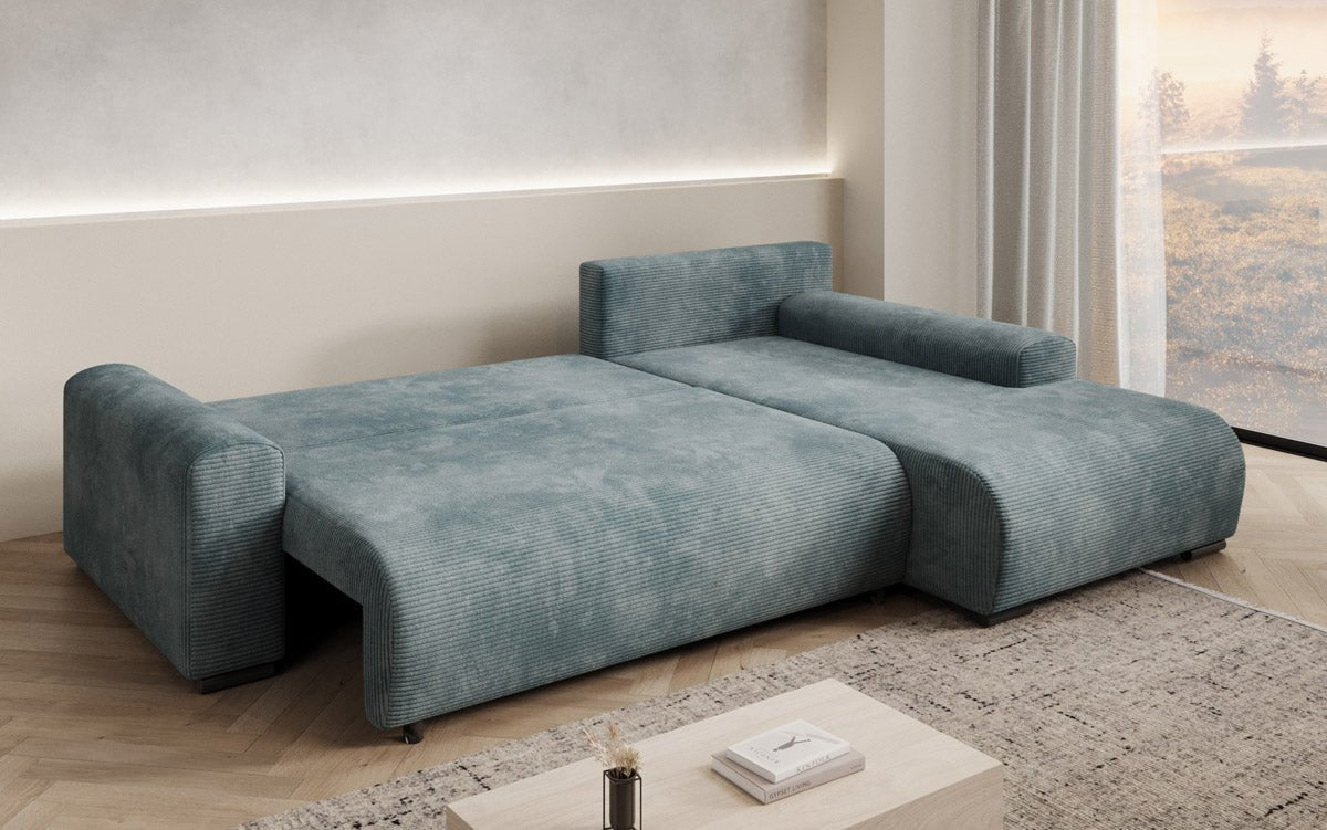 Designer Sofa Nelly mit Schlaffunktion und Stauraum