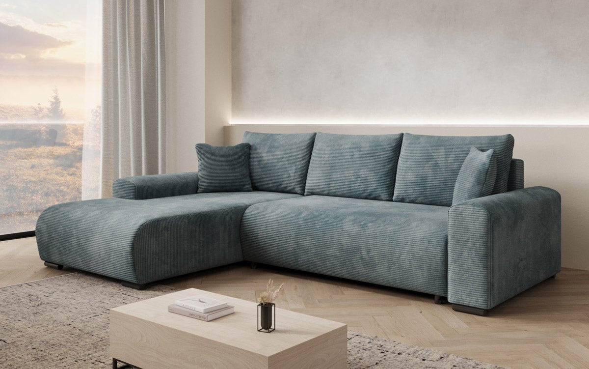 Designer Sofa Nelly mit Schlaffunktion und Stauraum