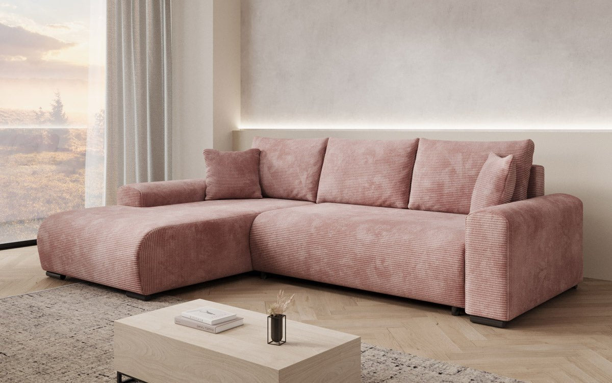 Designer Sofa Nelly mit Schlaffunktion und Stauraum