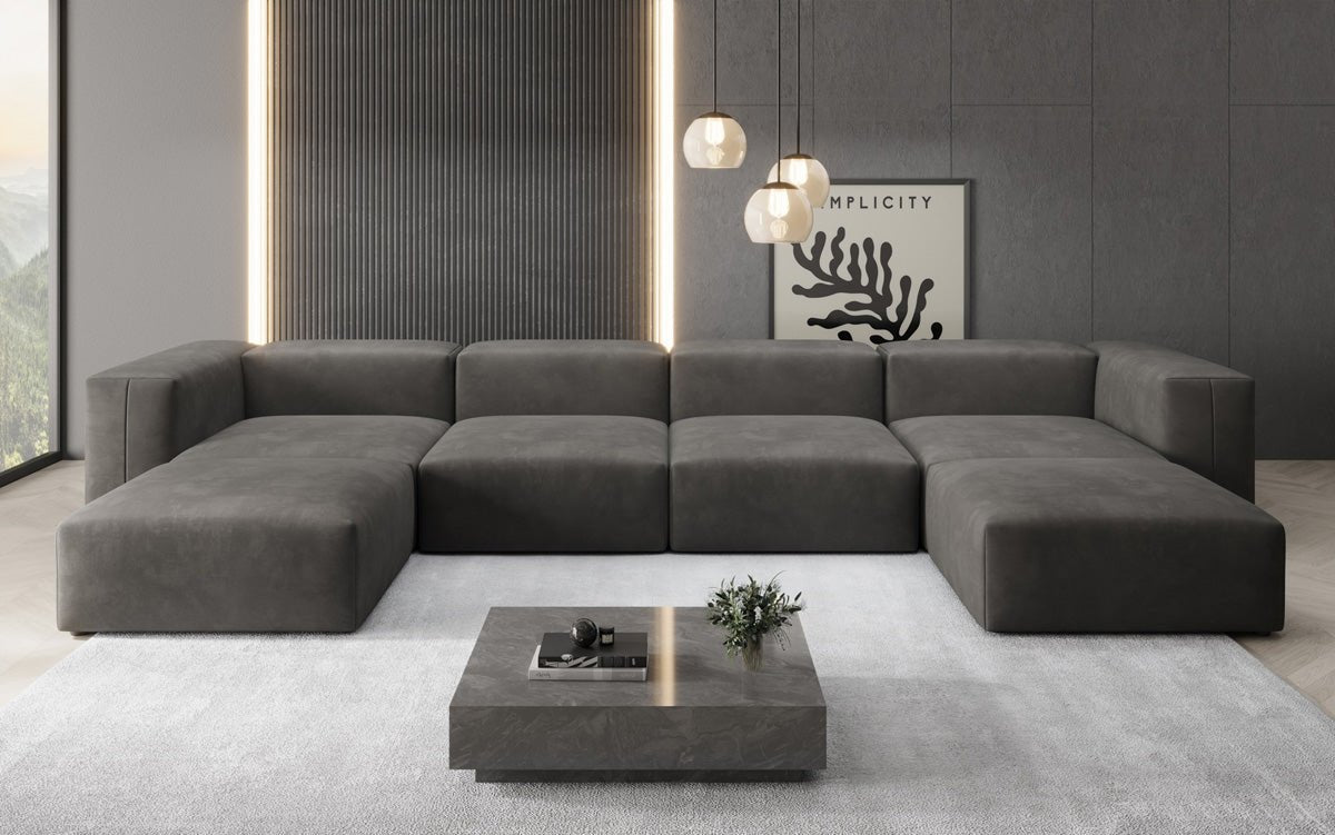 Designer U Sofa Snug in Samt