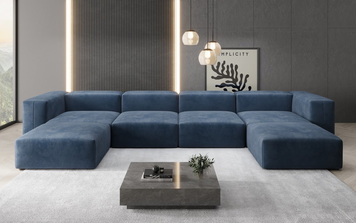 Designer U Sofa Snug in Samt