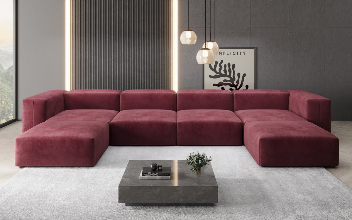 Designer U Sofa Snug in Samt