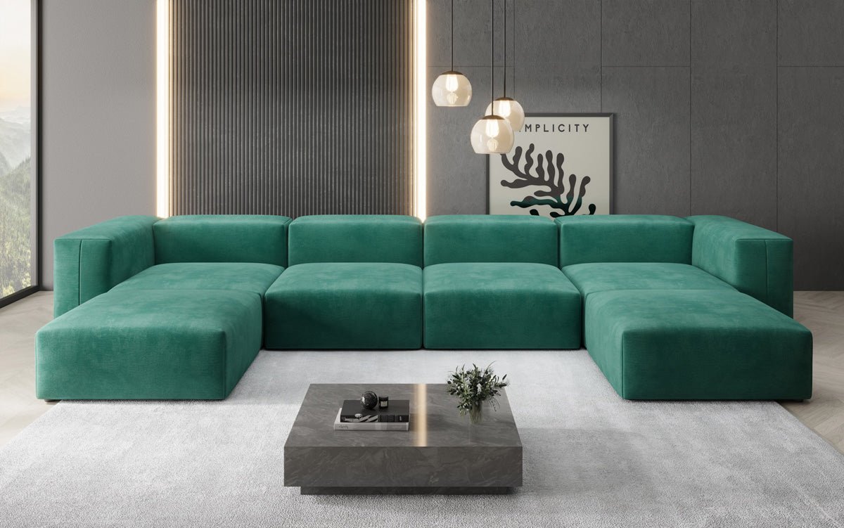 Designer U Sofa Snug in Samt