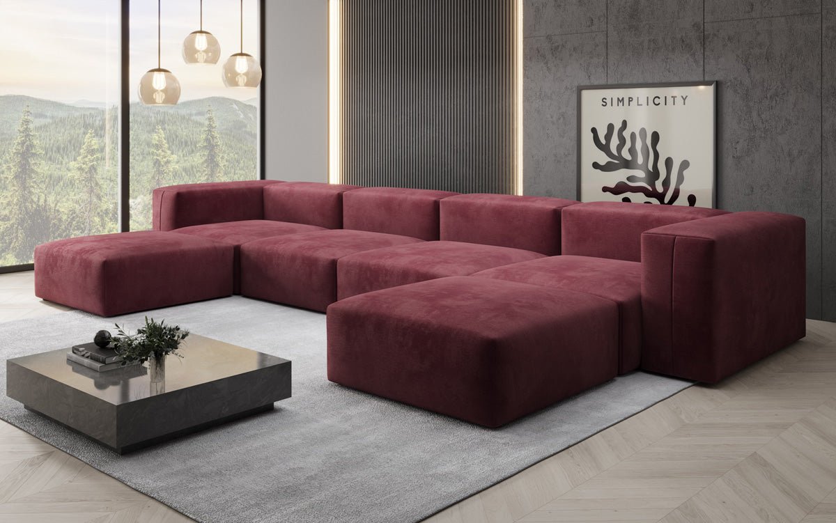 Designer U Sofa Snug in Samt