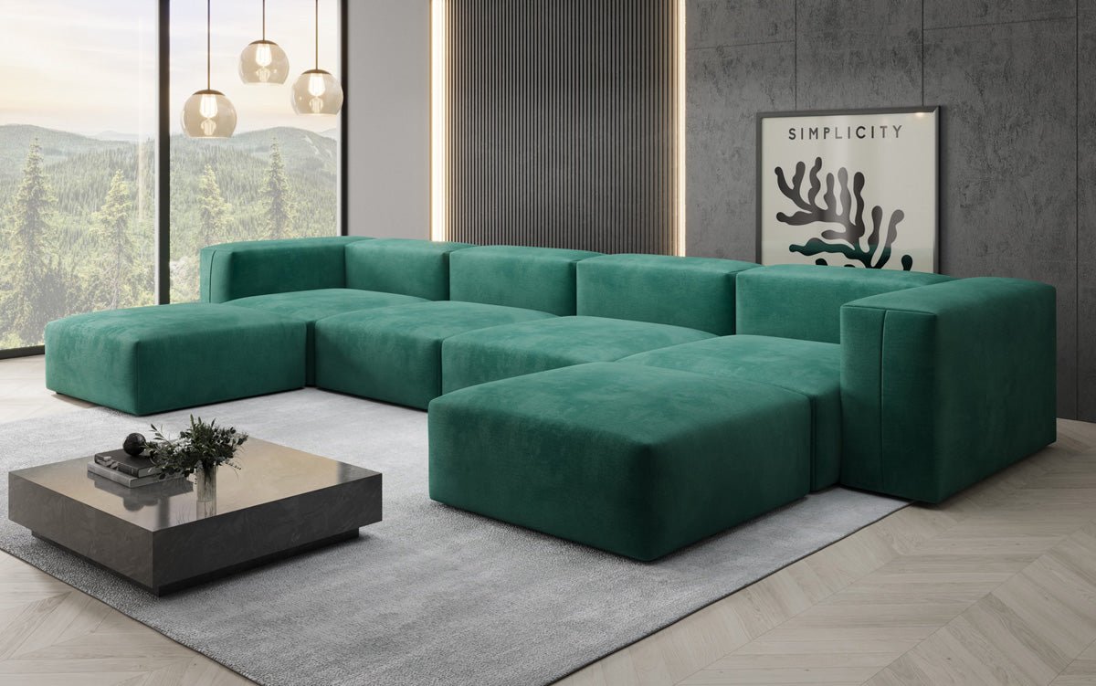 Designer U Sofa Snug in Samt