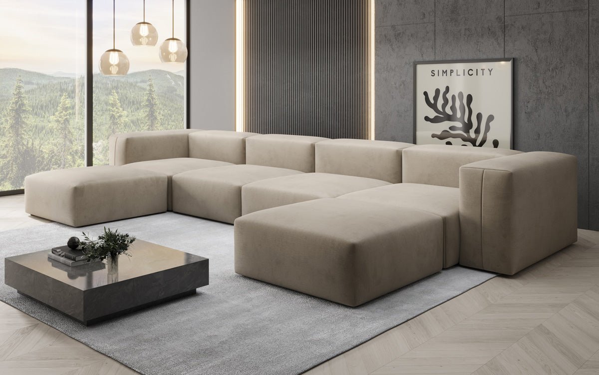 Designer U Sofa Snug in Samt