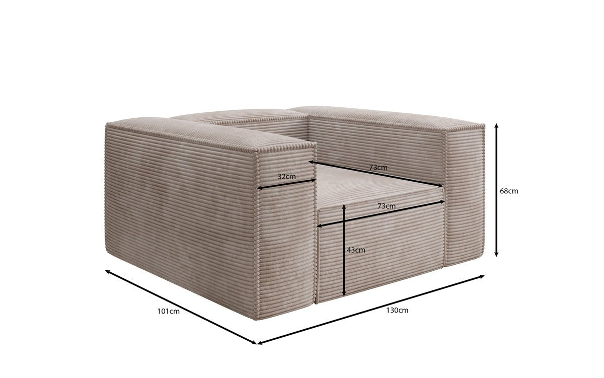 Designer Sofa-Sessel Lesley in Cord