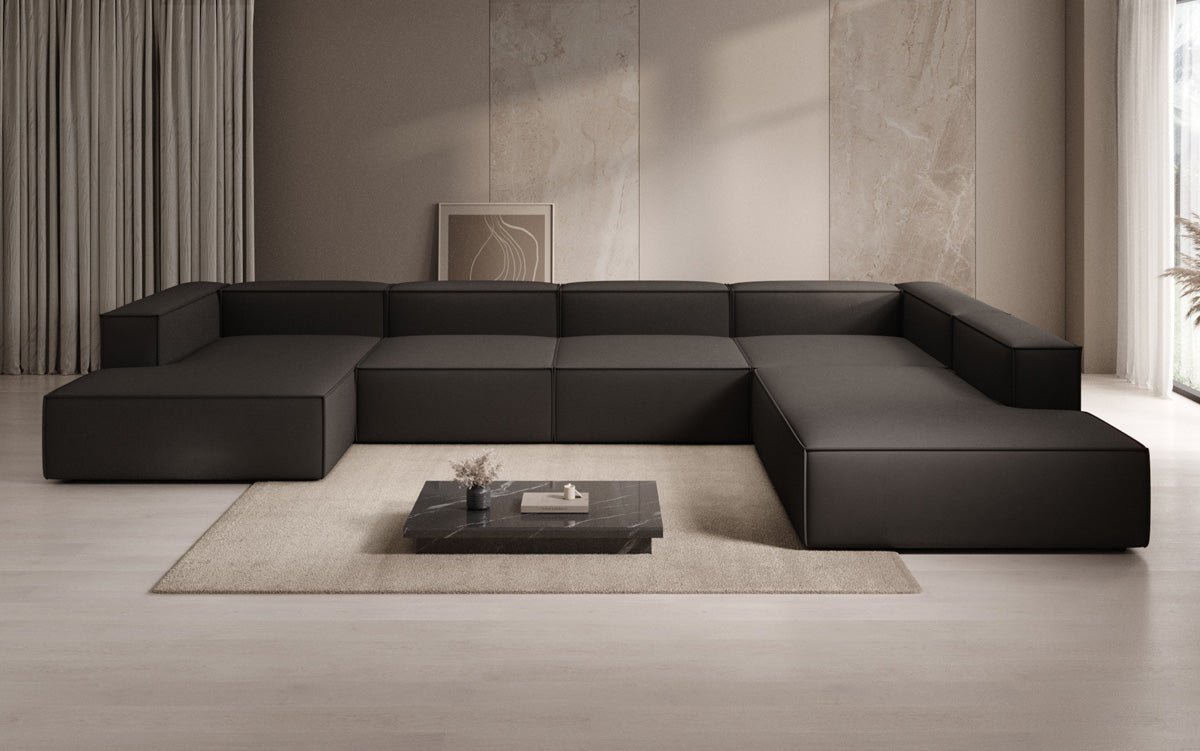 Designer Sofa Lesley U XXL in Stoff
