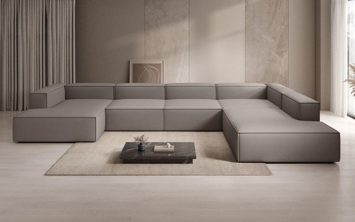 Designer Sofa Lesley U XXL in Stoff