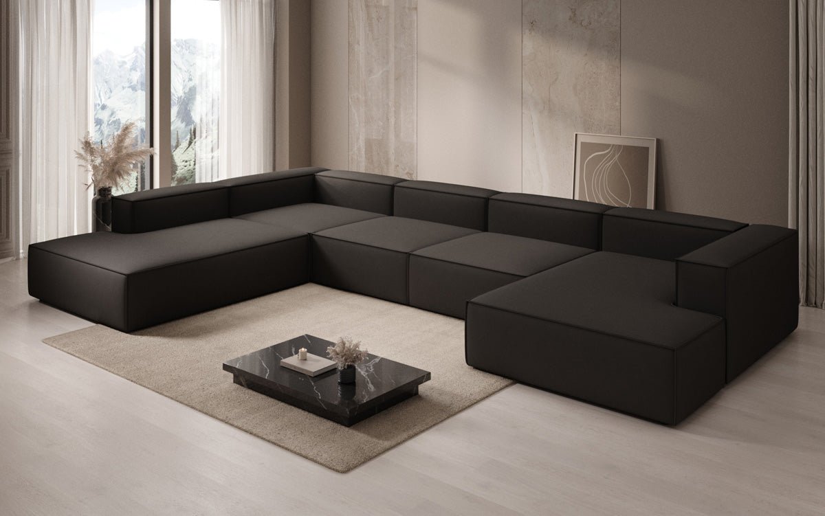 Designer Sofa Lesley U XXL in Stoff
