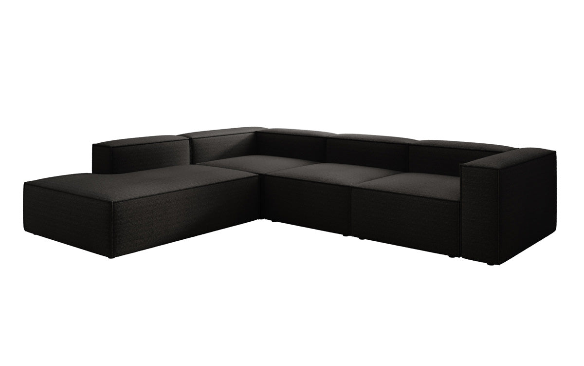 Designer Sofa Lesley L with long ottoman in Bouclé