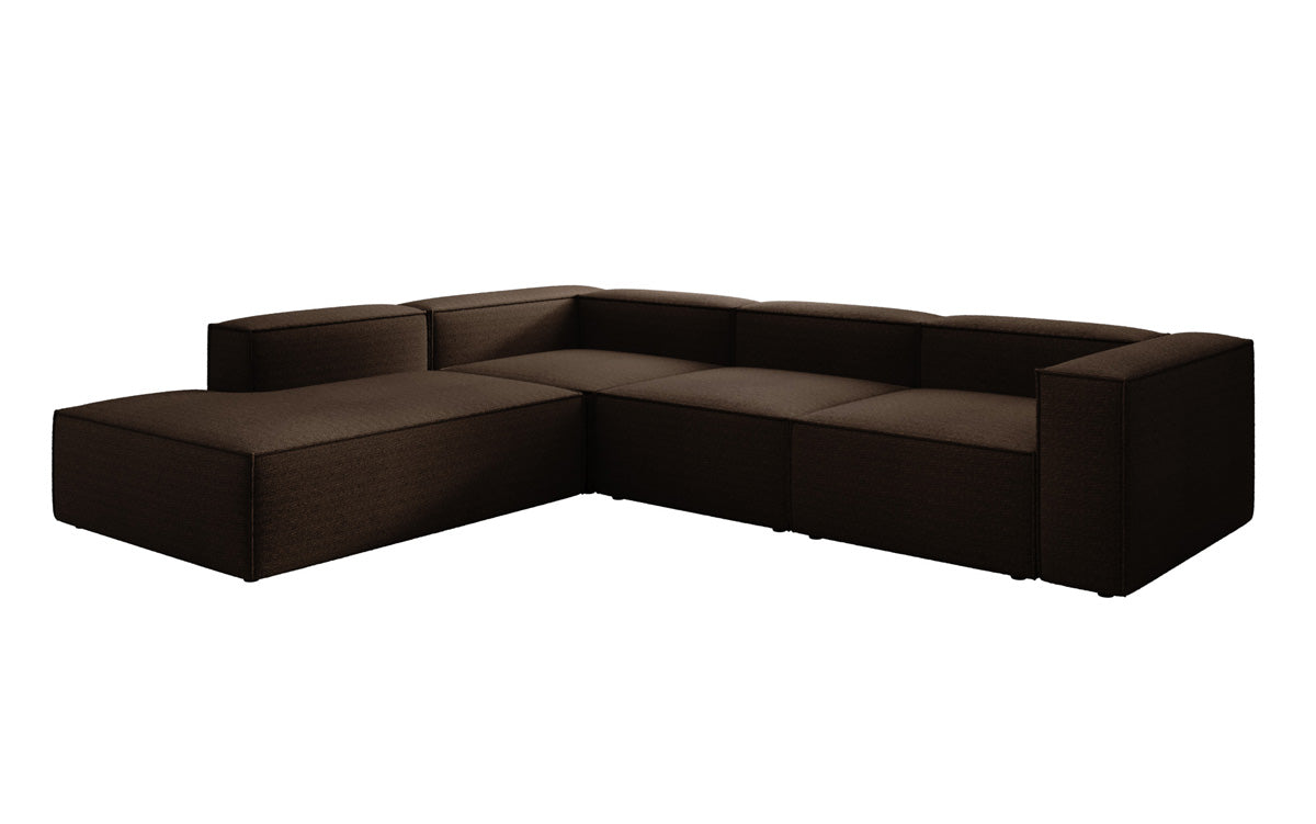 Designer Sofa Lesley L with long ottoman in Bouclé