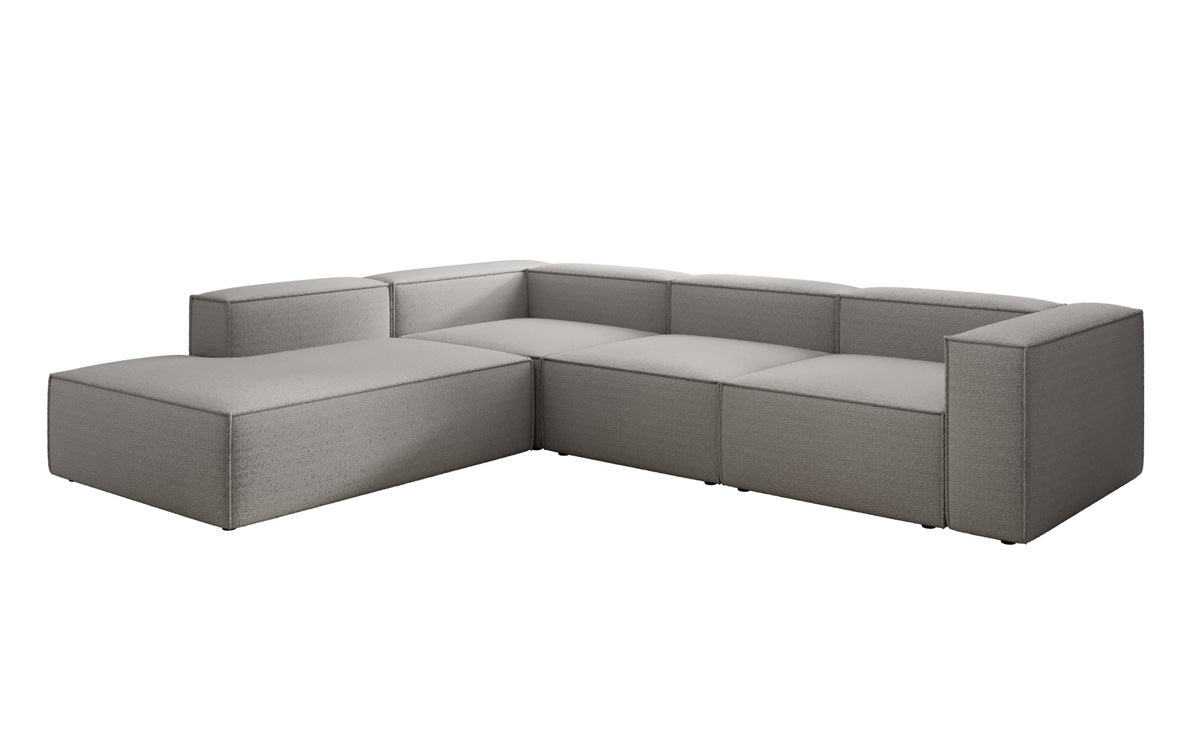 Designer Sofa Lesley L with long ottoman in Bouclé