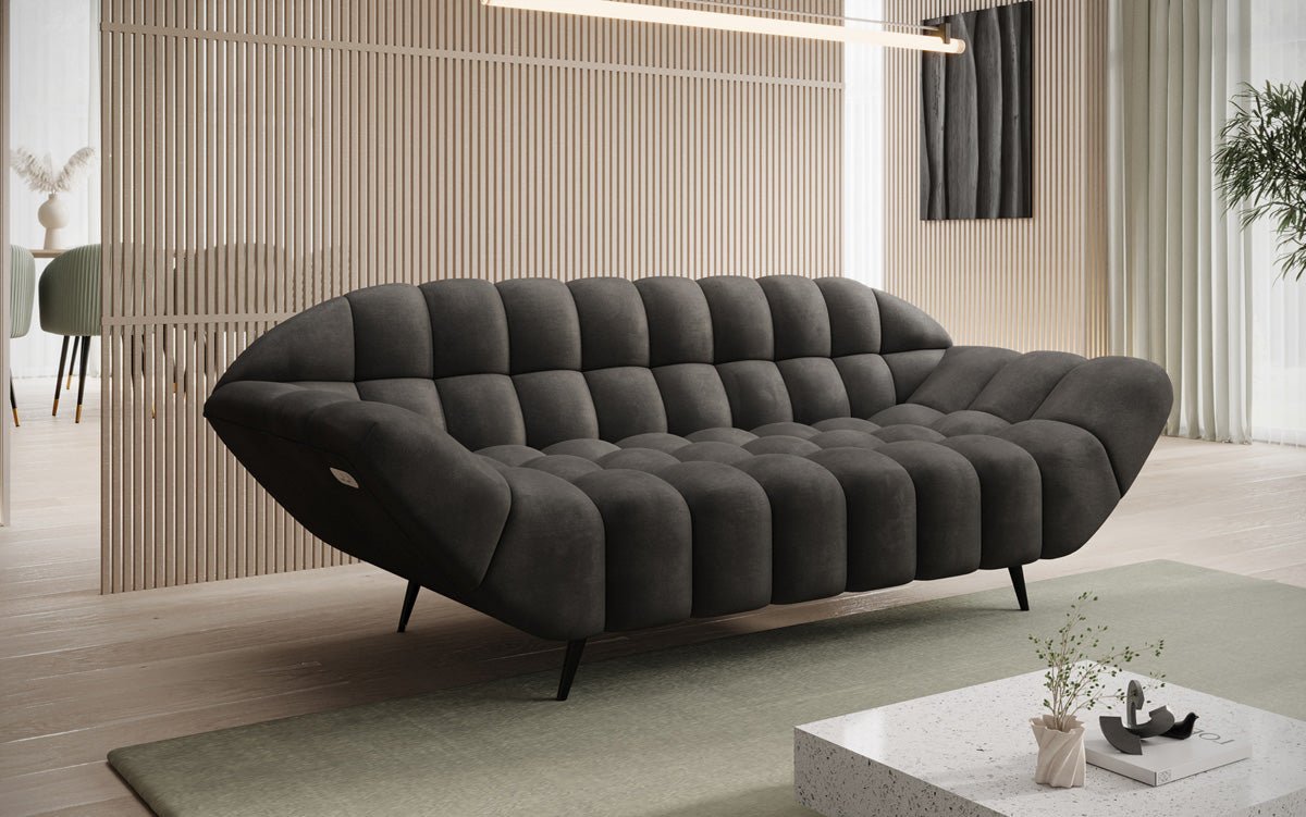 Designer 2-Seater Sofa Amora in Velvet