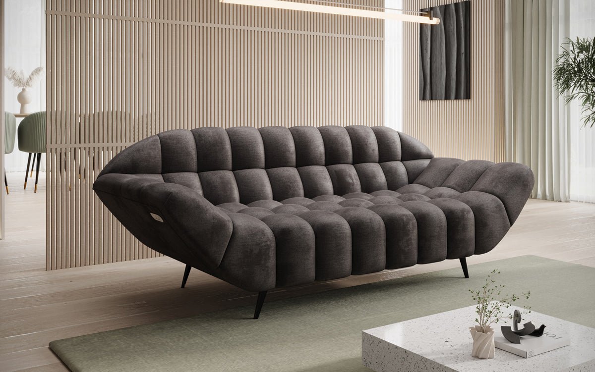 Designer 2-Seater Sofa Amora in Velvet