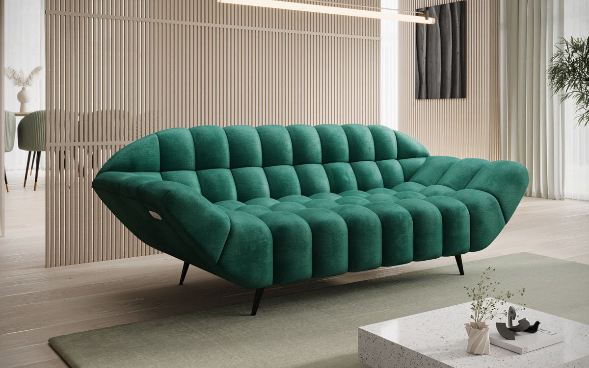 Designer 2-Seater Sofa Amora in Velvet