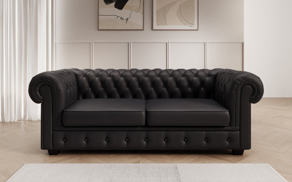 Chesterfield 3 Sitzer Sofa Royal in Echtleder