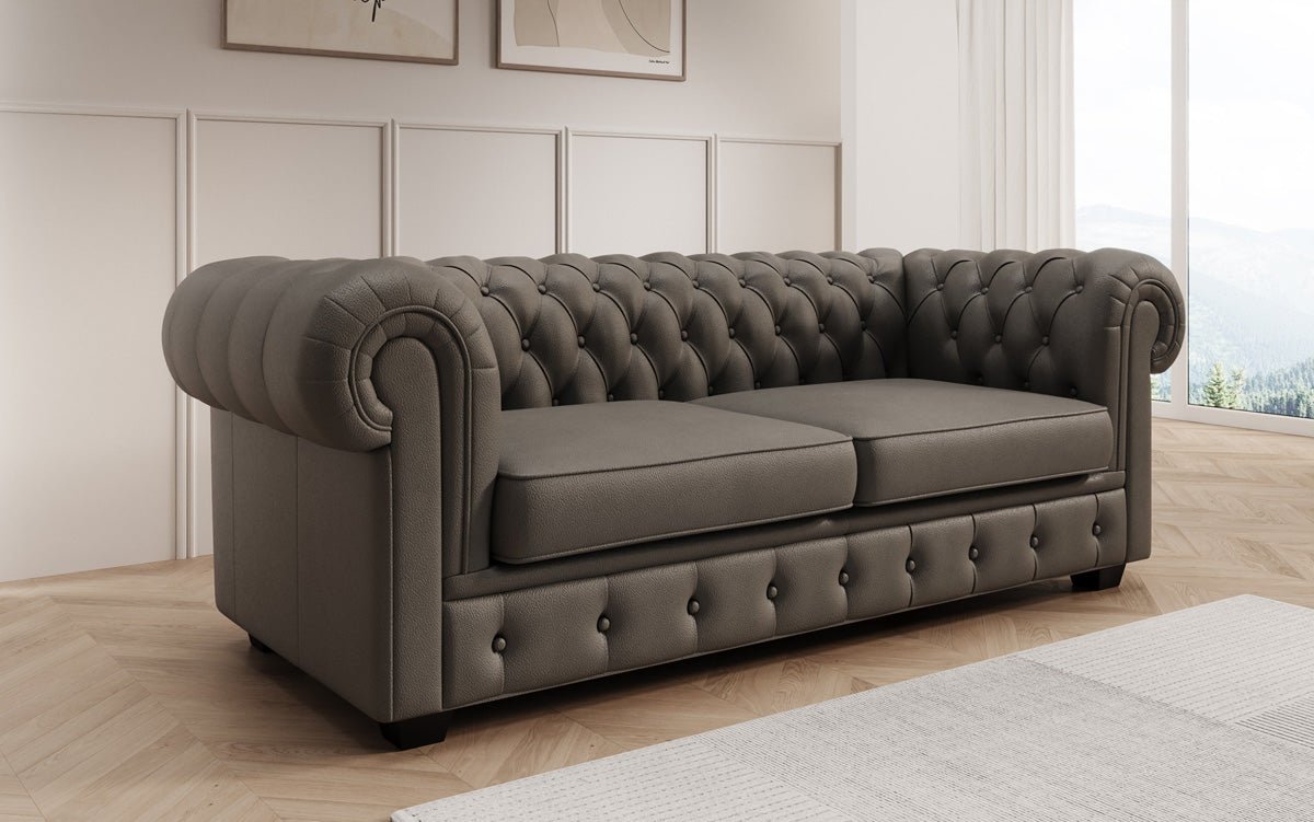 Chesterfield 3 Sitzer Sofa Royal in Echtleder