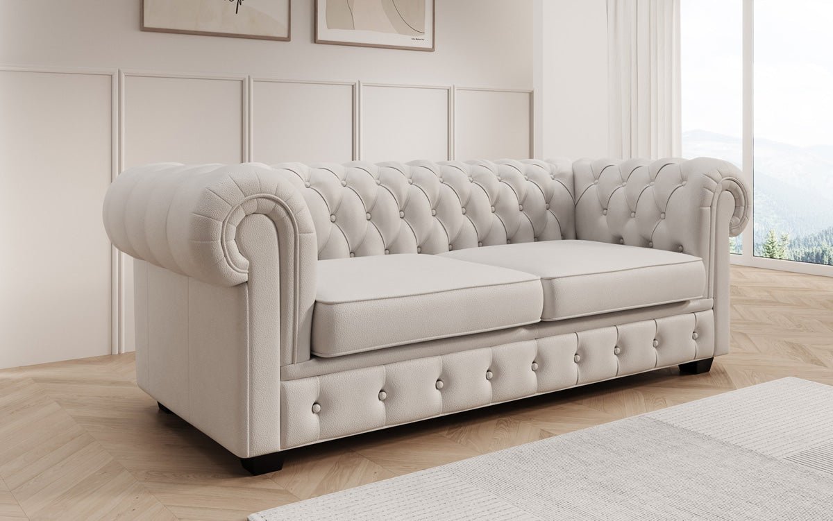 Chesterfield 3 Sitzer Sofa Royal in Echtleder
