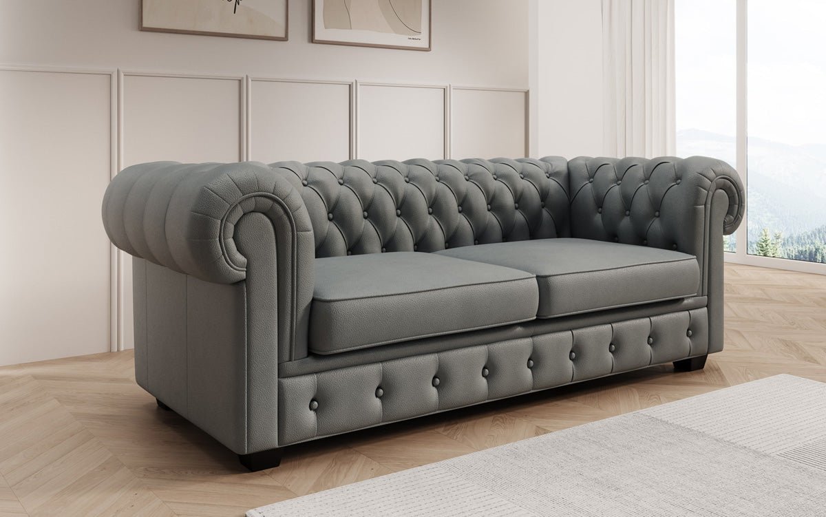 Chesterfield 3 Sitzer Sofa Royal in Echtleder