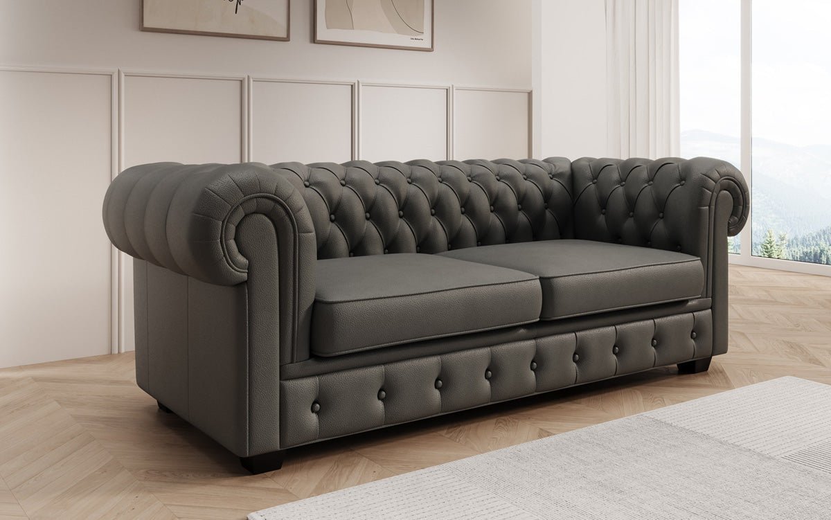 Chesterfield 3 Sitzer Sofa Royal in Echtleder