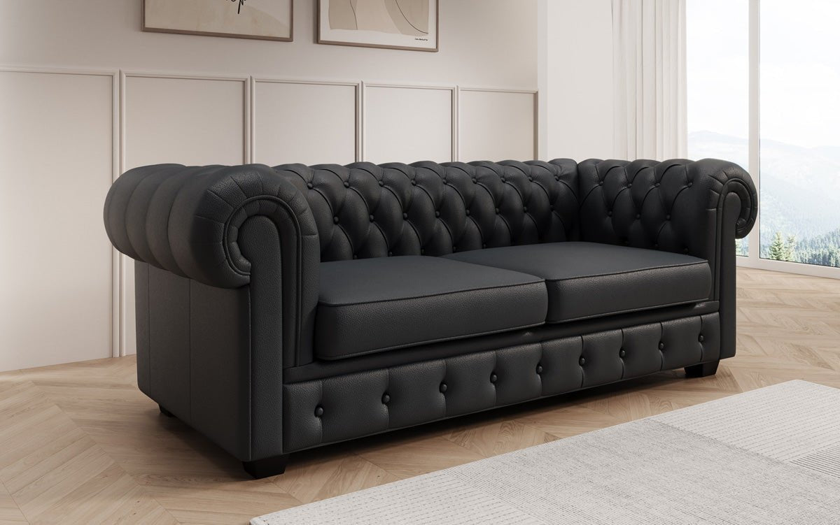 Chesterfield 3 Sitzer Sofa Royal in Echtleder