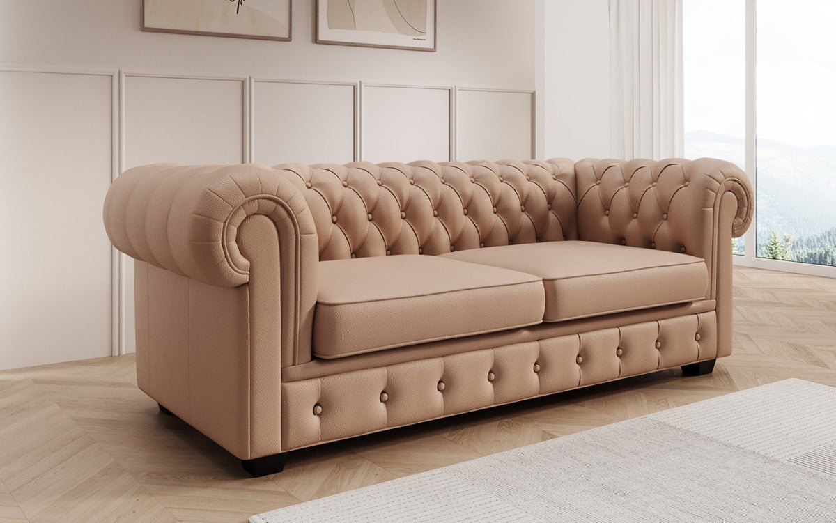 Chesterfield 3 Sitzer Sofa Royal in Echtleder