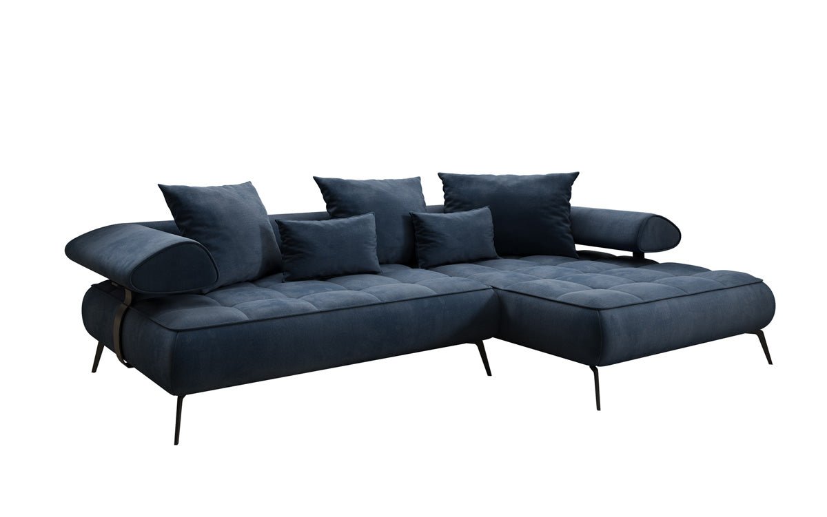 Designer Sofa Sydney L II velvet with electric sleeping function