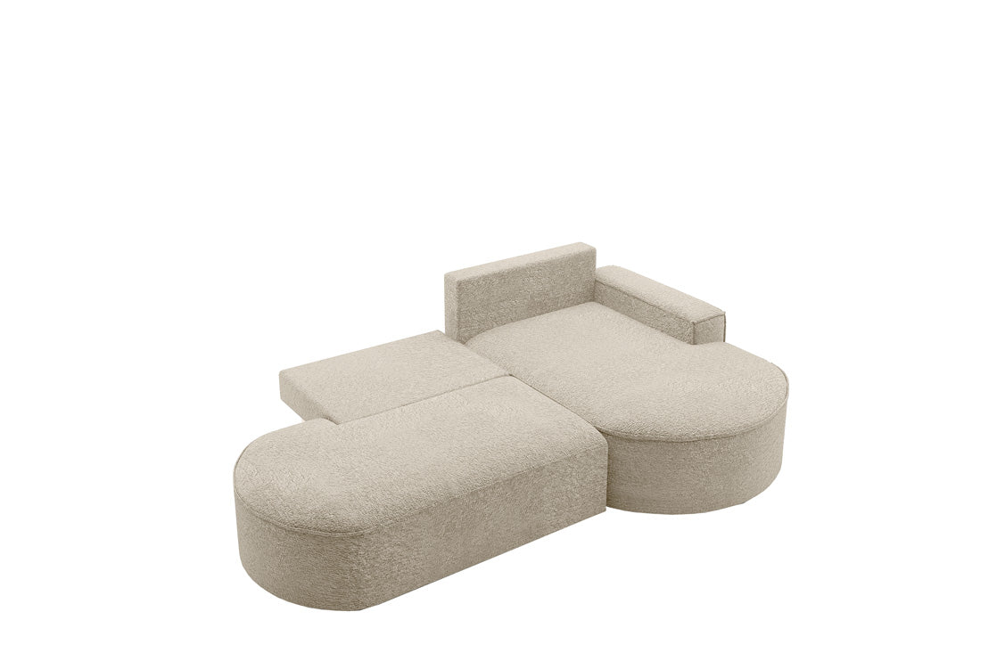 Designer Sofa Lenny Bouclé mit Schlaf- und Klappfunktion