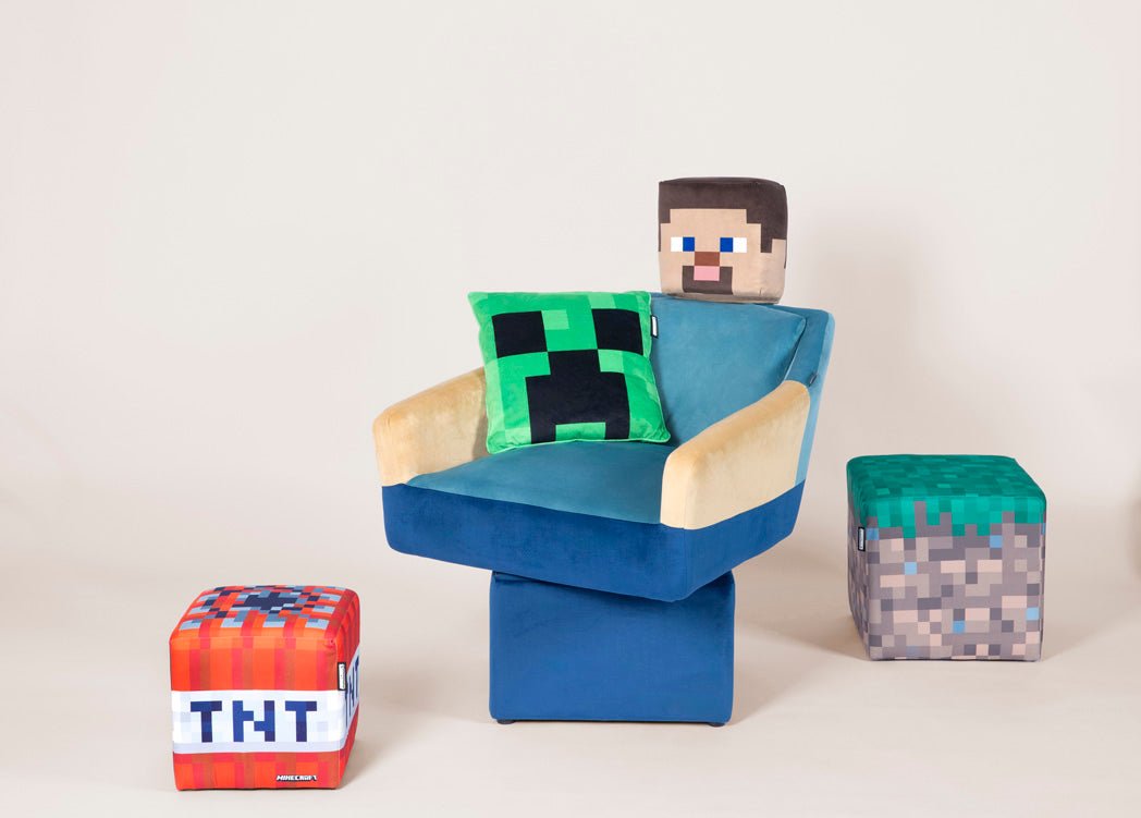 Minecraft swivel chair "Steve" – with armrests & headrest