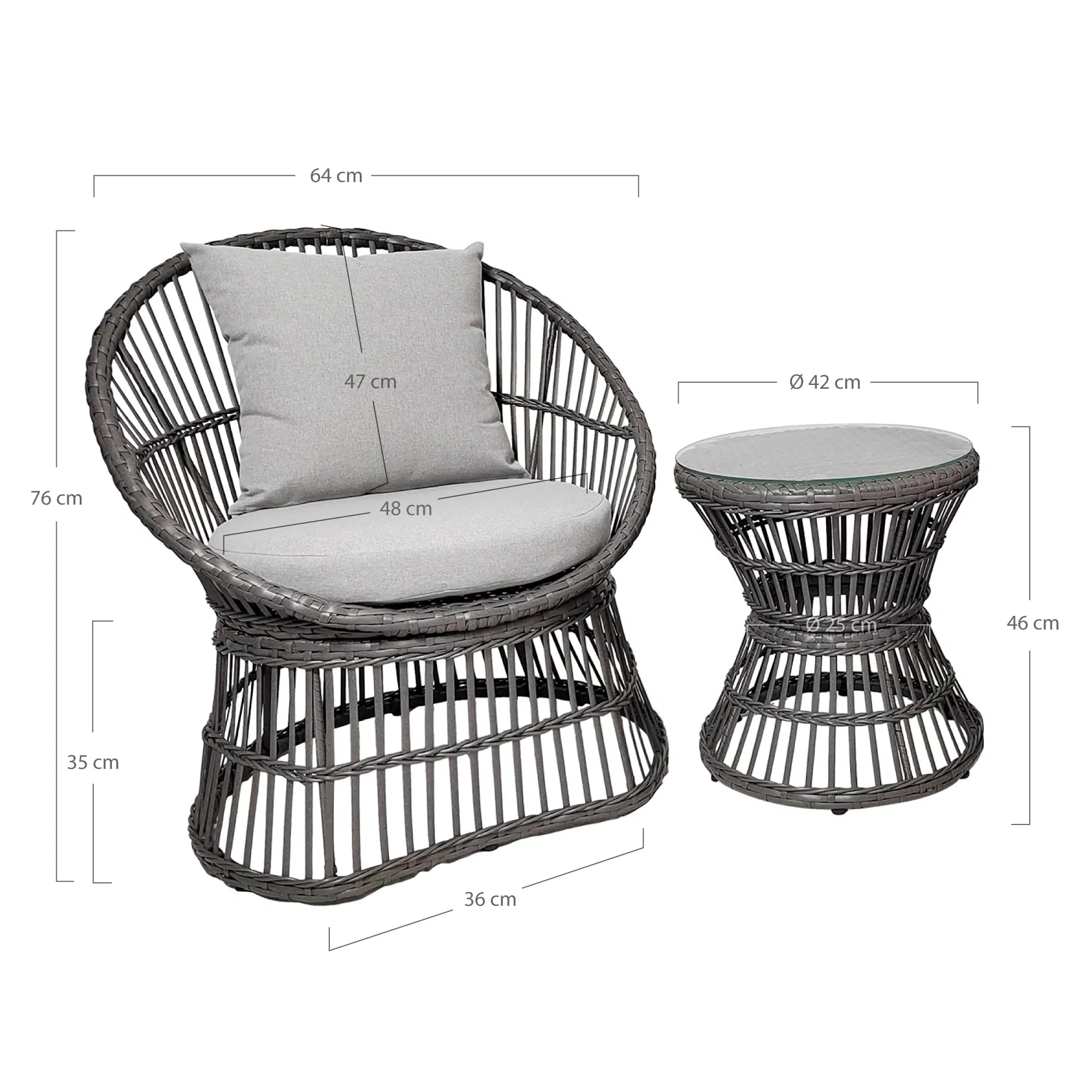 Garten Lounge Set Porto aus Rattan