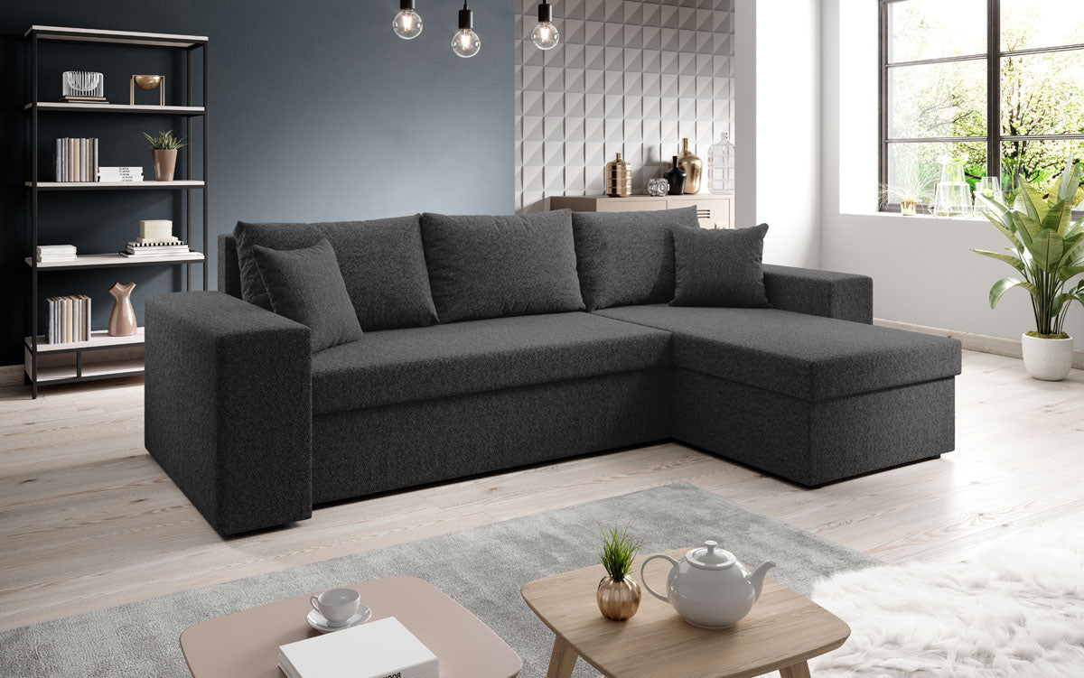 Designer Sofa Denver Bouclé mit Schlaf- und Klappfunktion