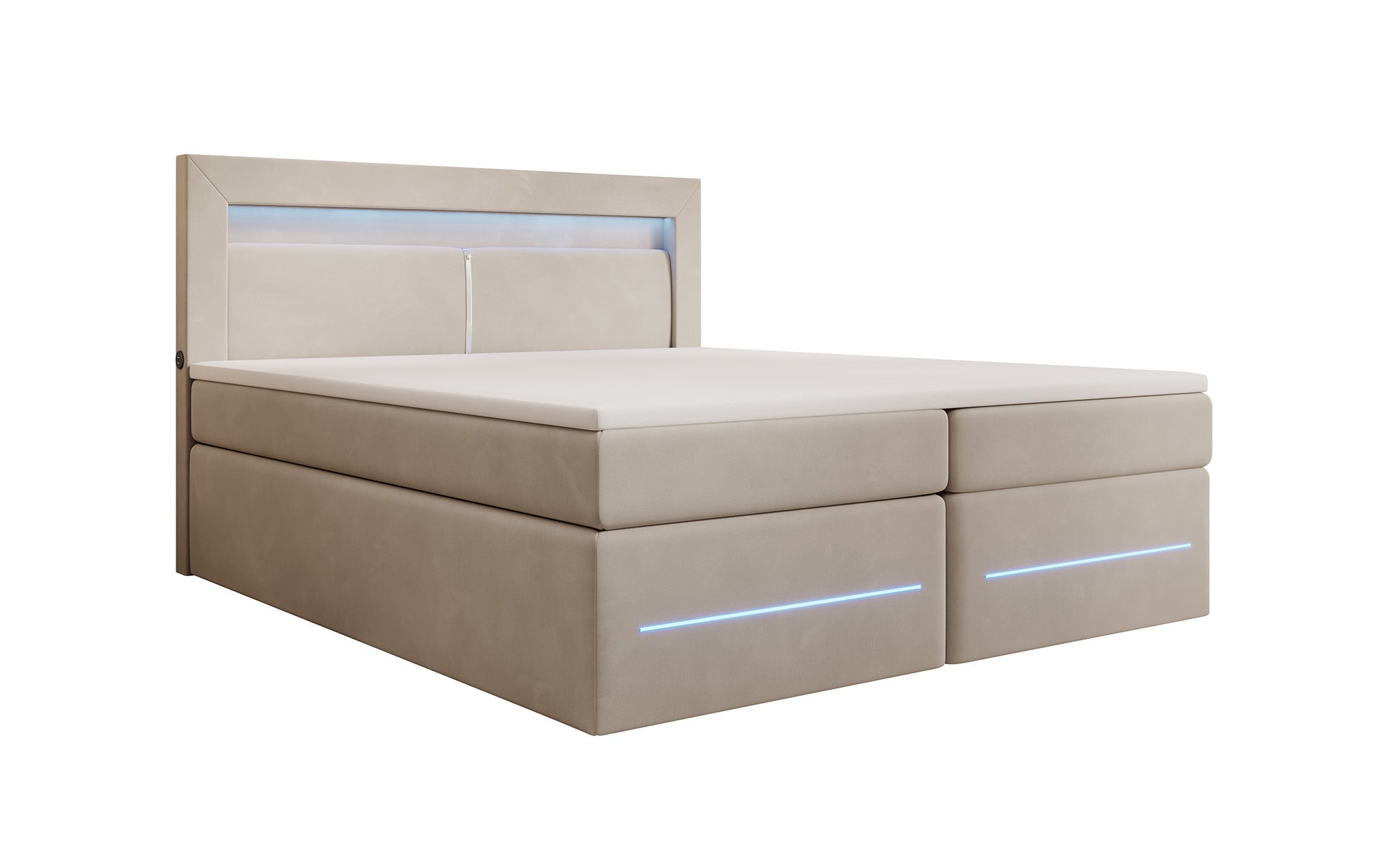 Boxspringbett Minera mit LED, USB und Stauraum