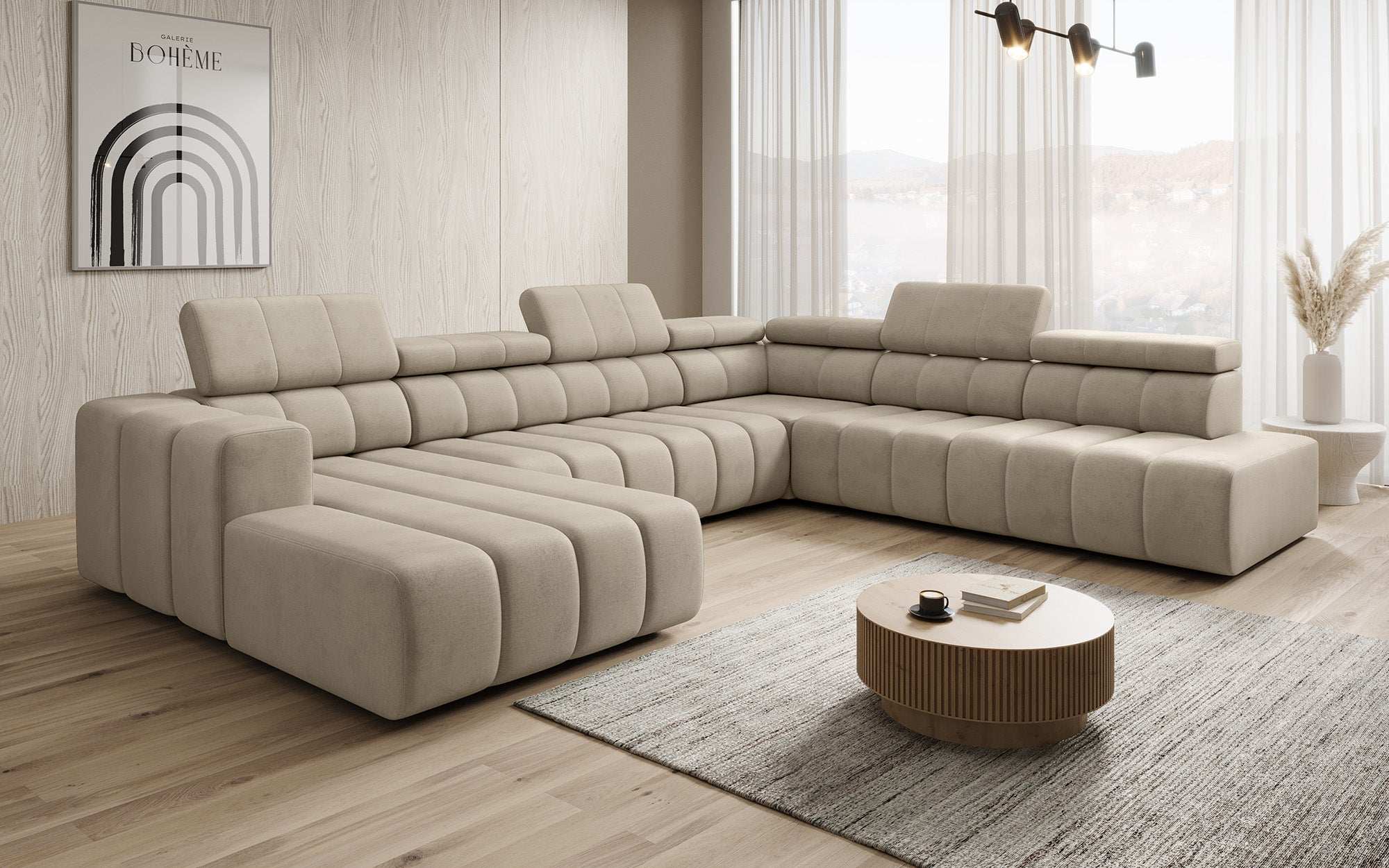 Designer Sofa Aurora Maxi mit elektrischer Sitzerweiterung