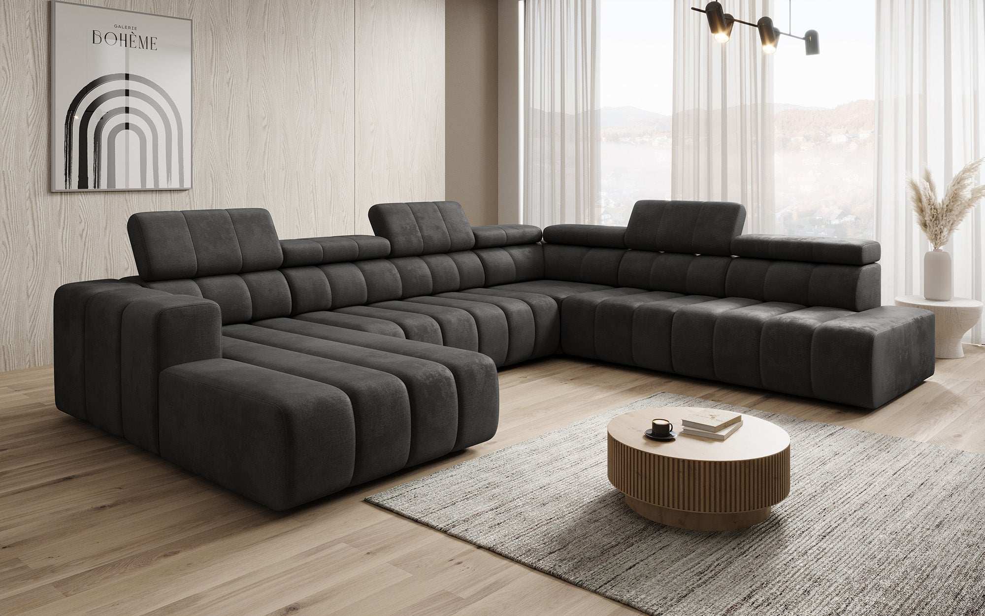 Designer Sofa Aurora Maxi mit elektrischer Sitzerweiterung