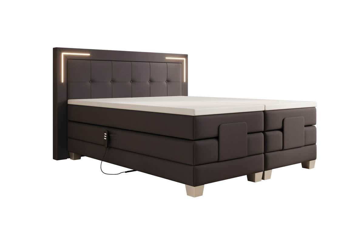 Boxspringbett Noctis Kunstleder elektrisch verstellbar mit LED