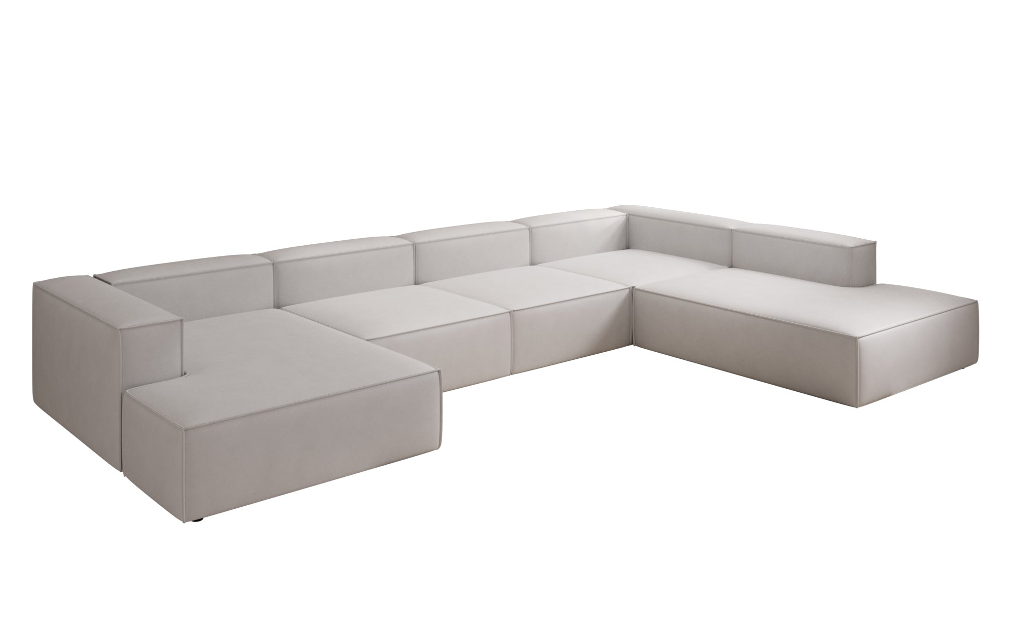 Designer Sofa Lesley U XXL in Genuine Leather