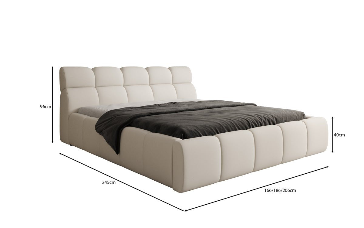 Designer Upholstered Bed Dallas Fabric with Storage
