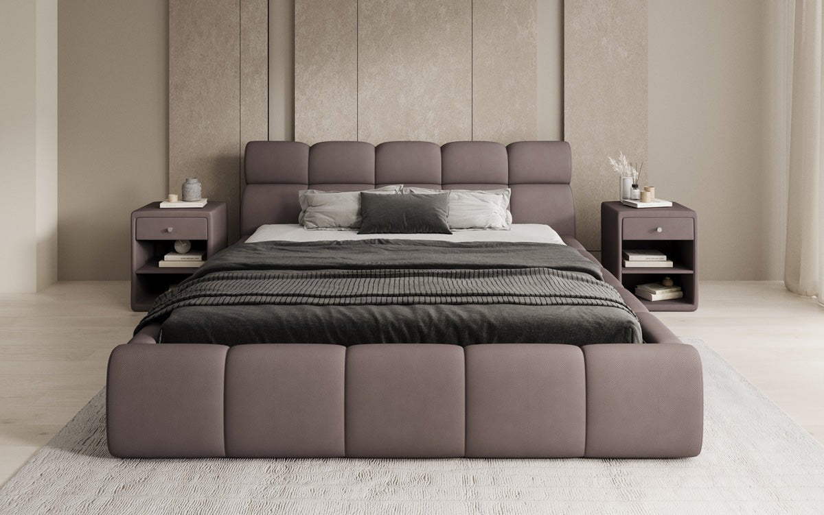 Designer Upholstered Bed Dallas Fabric with Storage
