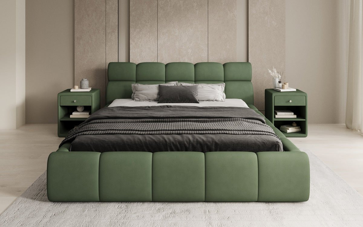 Designer Upholstered Bed Dallas Fabric with Storage