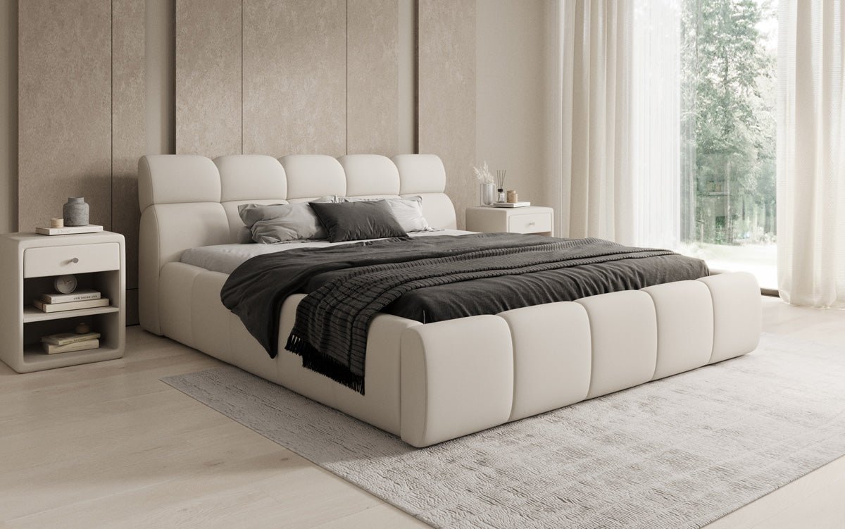 Designer Upholstered Bed Dallas Fabric with Storage