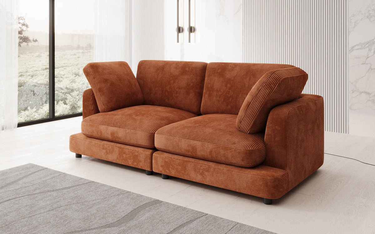 Designer 2 Seater Sofa Thalessa in Corduroy