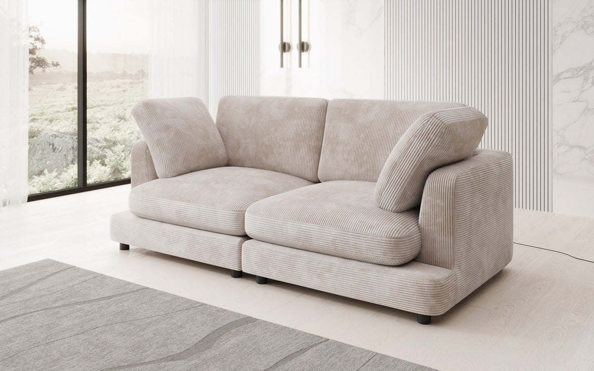 Designer 2 Seater Sofa Thalessa in Corduroy