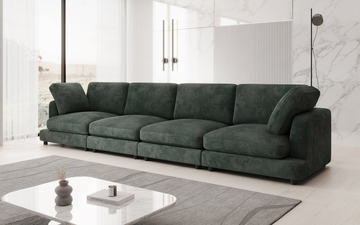 Designer 4-Seater Sofa Thalessa in Corduroy