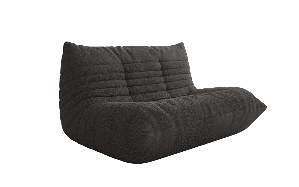Designer 2-Seater Sofa Calmo in Teddy Bouclé