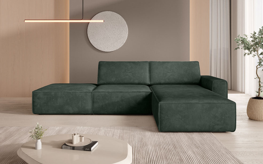 Modulares Ecksofa Yuma mit Beistellhocker aus Cord